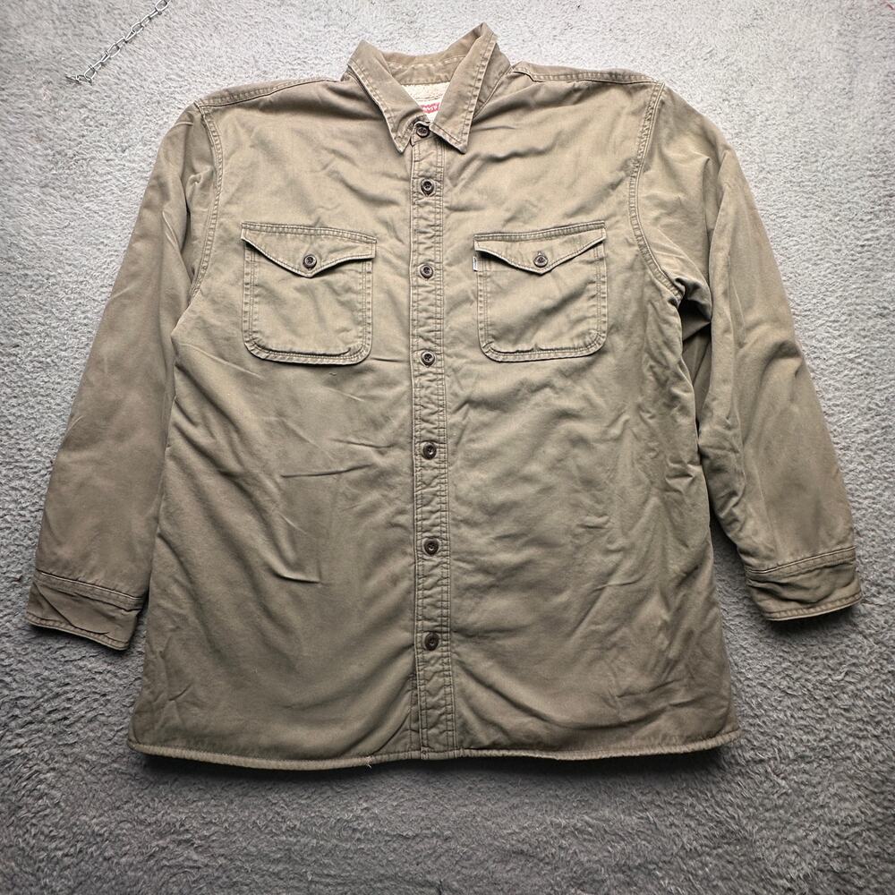 Levis Sherpa Pile Lined Button Up Shacket Button … - image 1